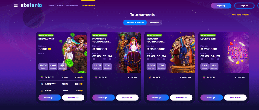 4 active tournament during a month