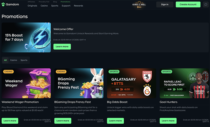 Casino Bonuses, Rewards & VIP Program