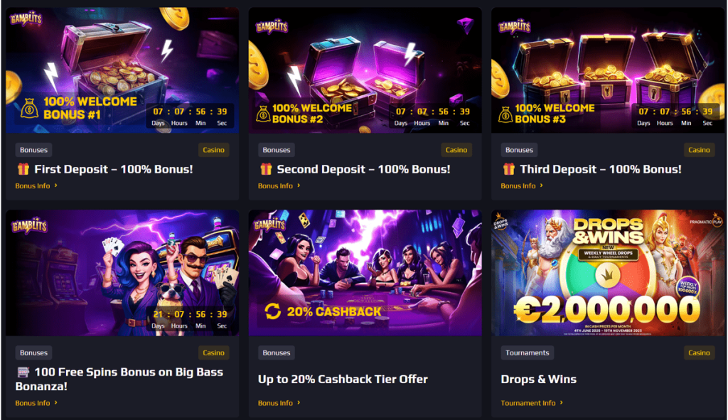 Gamblits Casino Bonuses