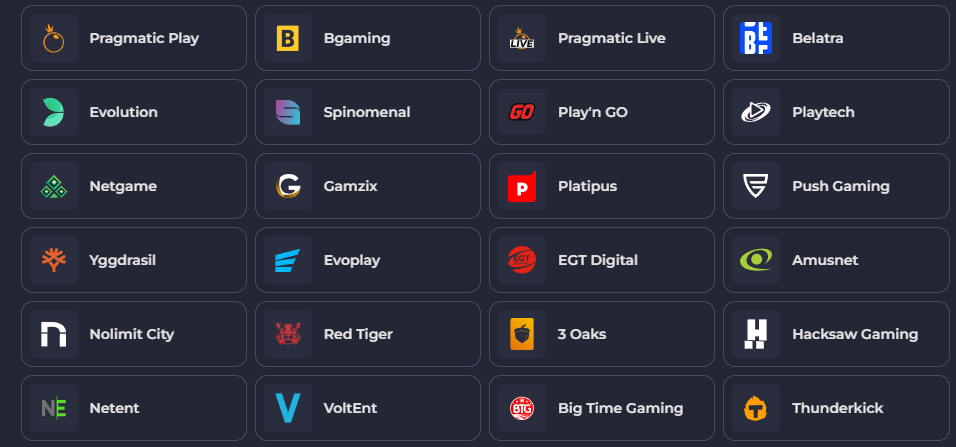 rollingslots game providers